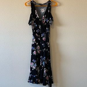 Floral faux wrap dress